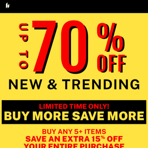 UP TO 70% OFF NEW GEAR⚡