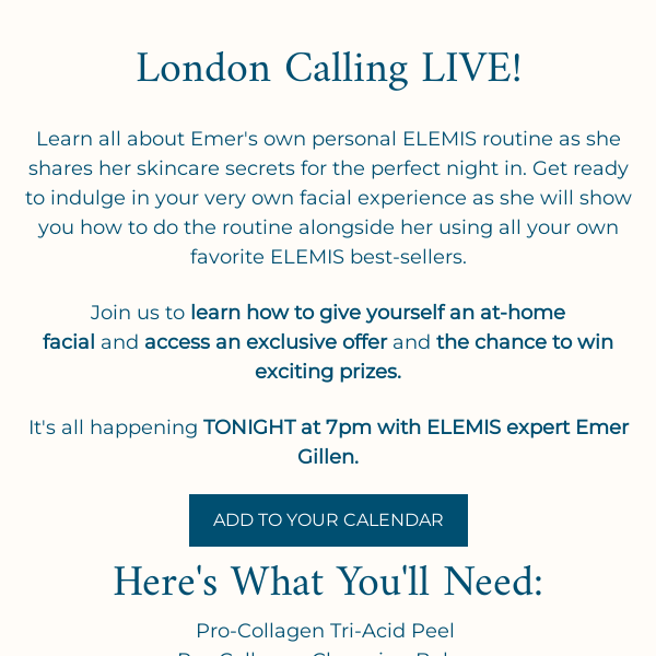 Live Tonight: At-Home Facial Demo with Emer