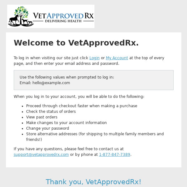 Welcome, Vet Approved RX!