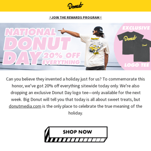 DONUT DAY 🍩 20% OFF SITEWIDE