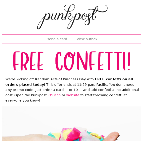 🎉 TODAY ONLY: Free Confetti! 🎉