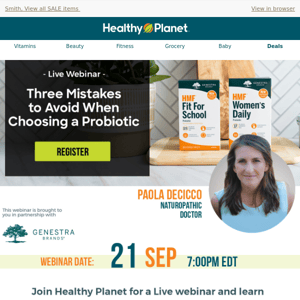 Live Webinar Today!  Three Mistakes to Avoid When Choosing a Probiotic