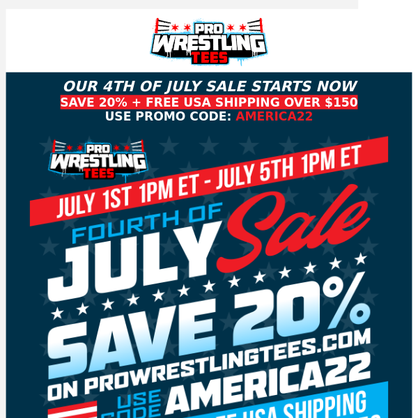 Save 20%: 4th Of July Sale Starts Now