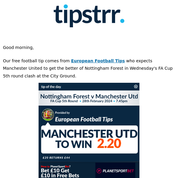 Free football tip from the FA Cup 5th Round