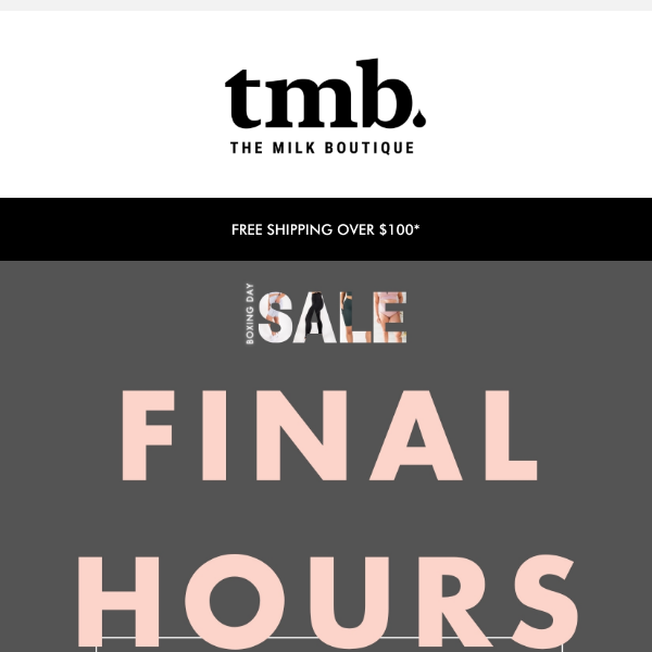 LAST CHANCE to shop TMB Boxing Day SALE 🛍️✨