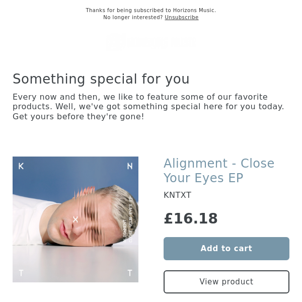 NEW! Alignment - Close Your Eyes EP [KNTXT]