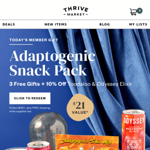 3 FREE adaptogenic snacks ($21 value) 🍄