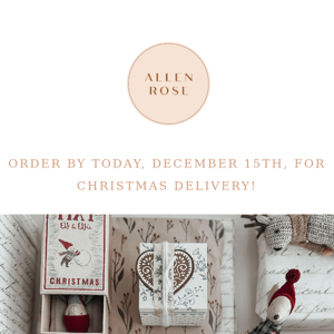 Order by today for Christmas Delivery!🎄
