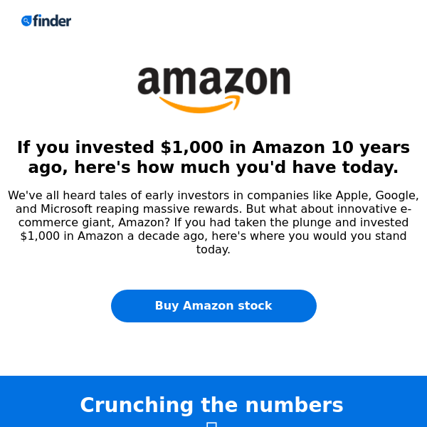 How much money you'd have if you invested in Amazon 10 years ago