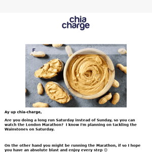 Welcome to October Chia Charge  - It's Marathon weekend, Autumn and New Offers +PBJ 😉