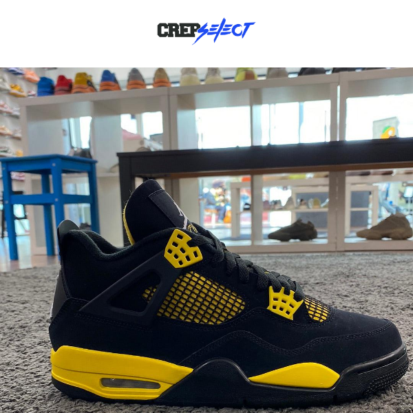 Thundering in the Jordan 4 Yellow Thunders available now!