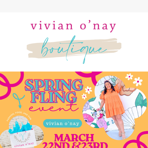 🛍️🌸 VON's Spring Fling starts tomorrow through Saturday!