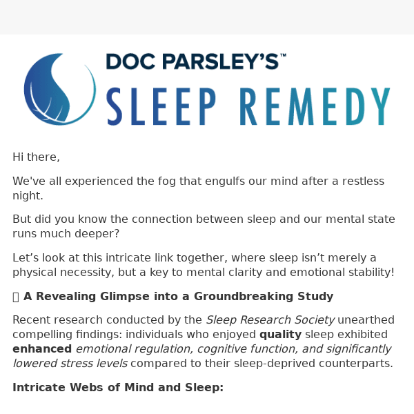 Unlock Mental Clarity with Quality Sleep - Doc Parsleys Sleep Remedy
