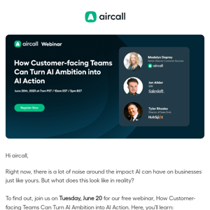 Ready to get your AI journey started, Aircall?