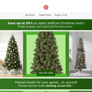 📢 Up to 55% off select Christmas trees.