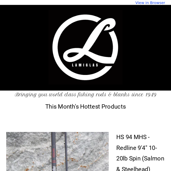 HS 94 MHS - Redline 9'4 10-20lb Spin (Salmon & Steelhead) and more  products you're sure to love - Lamiglas Fishing Rods