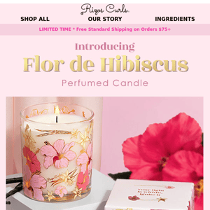 Introducing The New Limited Edition Rizos Curls Flor de Hibiscus Perfumed Candle! 🎉