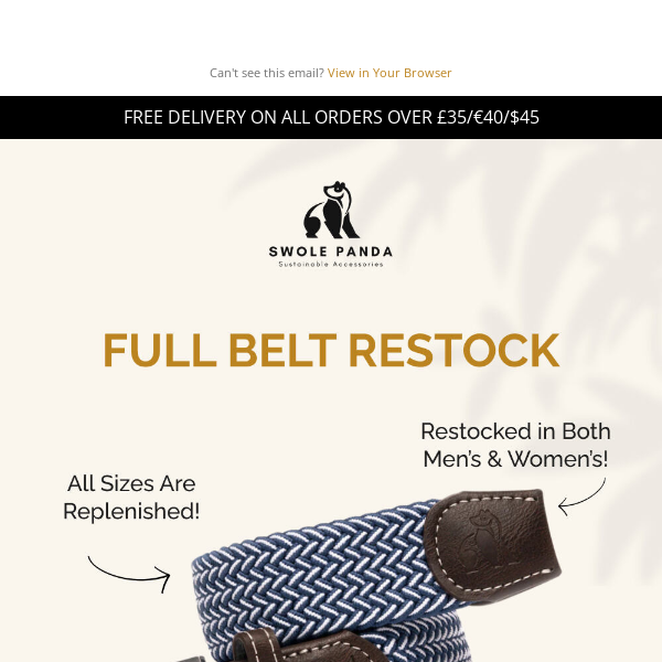 FULL BELT RESTOCK!