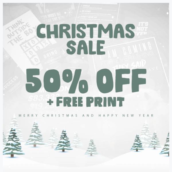 Ho-Ho-Ho! Christmas Sale Begins: 50% Off + Free Festive Print! 🎅🎁