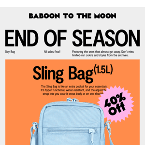 END OF SEASON SALE UP TO 60% OFF