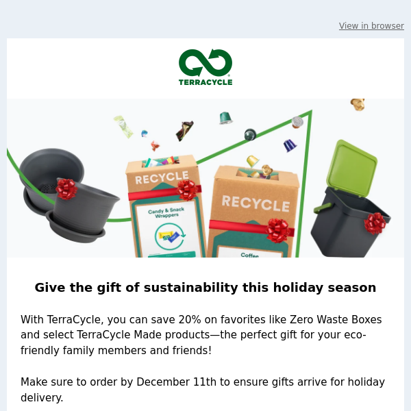Save 20% on sustainable gifts!