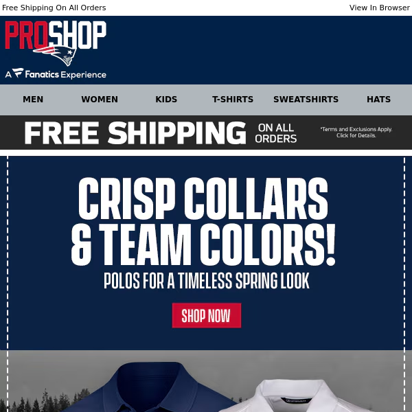 Classic Cool: Patriots Polos & Free Shipping