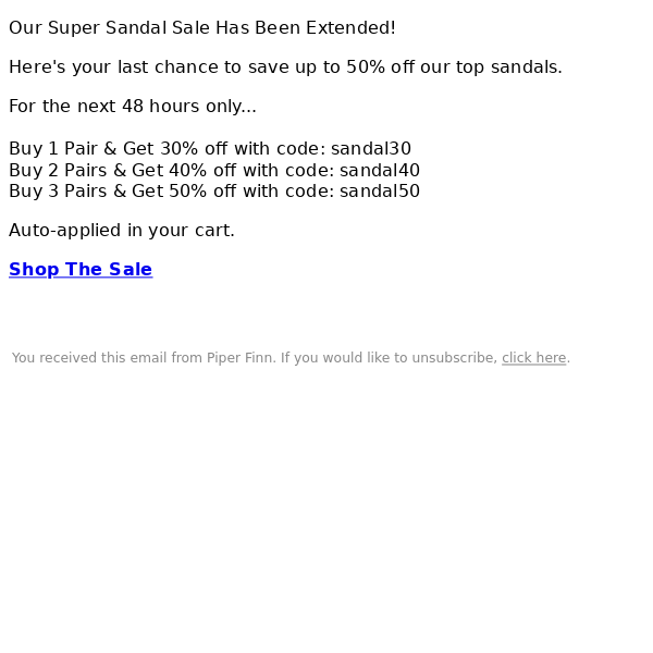 Our Super Sandal Sale Is Extended