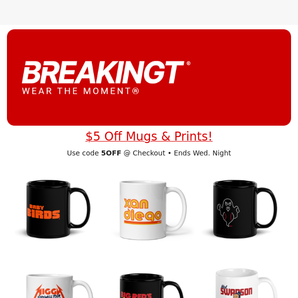 $5 OFF Mugs & Prints! Plus, New Final Four Shirts ☕👕