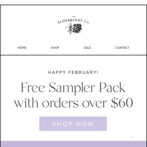 FREE Sampler Pack with purchases over $60!