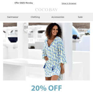 20% OFF ALL Cover-ups and Kaftans