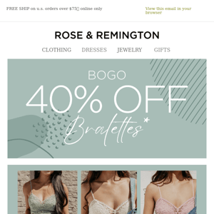 BOGO 40% off Bralettes! 😎🌤️