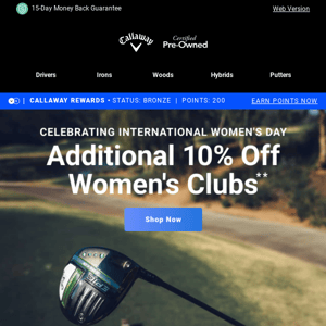 Celebrate Women | Last Chance For 10% Off Women's Clubs