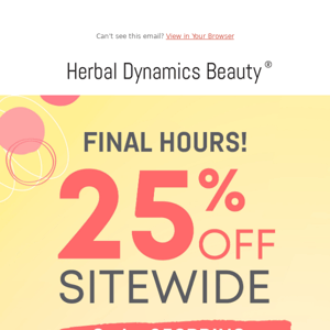 Final hours to save 25% off🦋