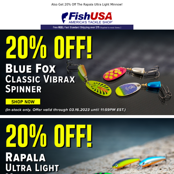 Blue Fox Classic Vibrax Spinners -  20% Off Now!