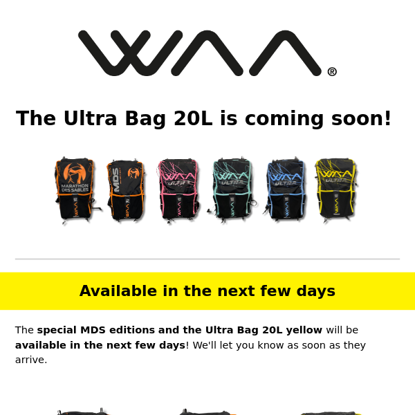 The Ultra Bag 20L is on its way! 🎒
