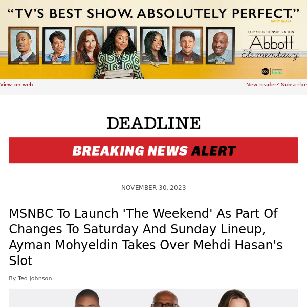 MSNBC To Launch 'The Weekend' As Part Of Changes To Saturday And Sunday Lineup, Ayman Mohyeldin Takes Over Mehdi Hasan's Slot
