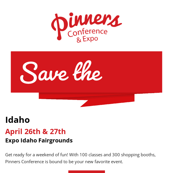 Save the date! Pinners is April 26th & 27th!📍