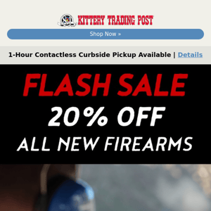 20% Off New Guns Today!