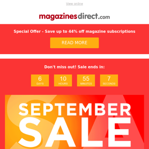 Up to 44% off magazine subscriptions