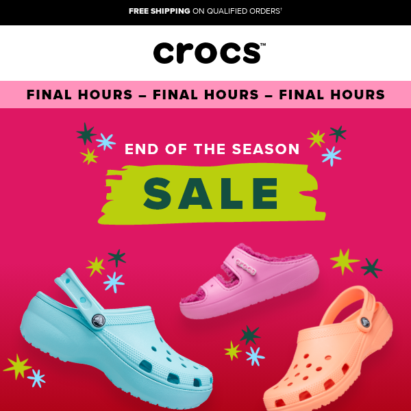 Only hours left! Get an EXTRA 25% off sale items! - Crocs