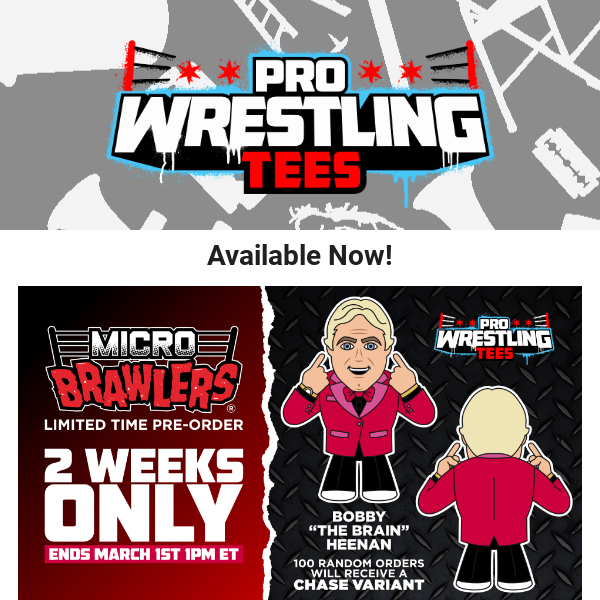 Bobby The Brain Heenan Micro Brawler Available Now! - Pro Wrestling Tees