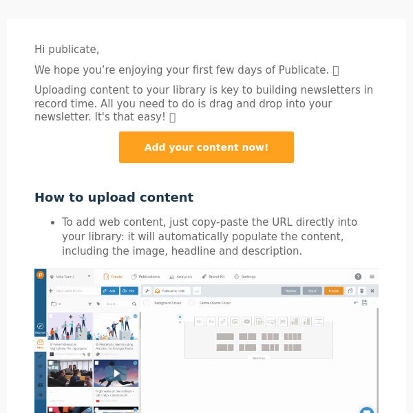 Let's add some content to your newsletters ⚡️