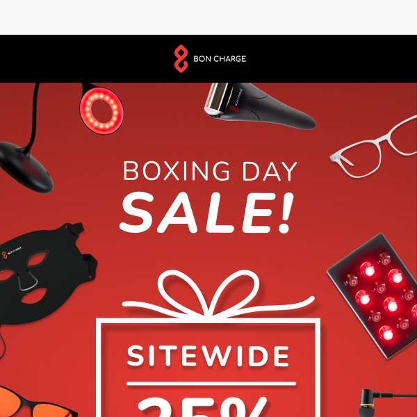 Unwrap 25% off this Boxing Day