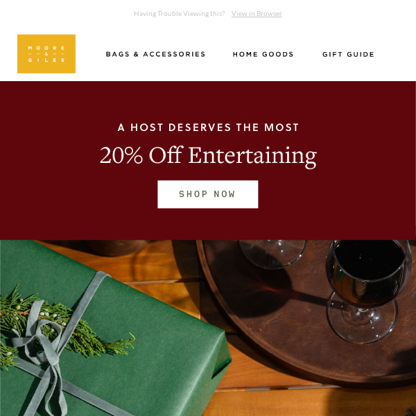 Entertain this thought: 20% off sitewide