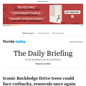 Rockledge Drive Trees Face Removal, Brevard Restaurants Fail Inspections, and More News