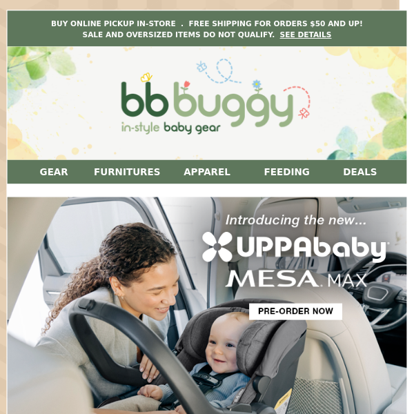 BB Buggy: UPPAbaby MESA MAX on its way + END OF SUMMER Promotions