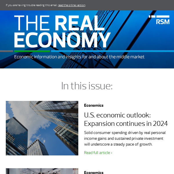 U.S. economic outlook: Expansion continues into 2024