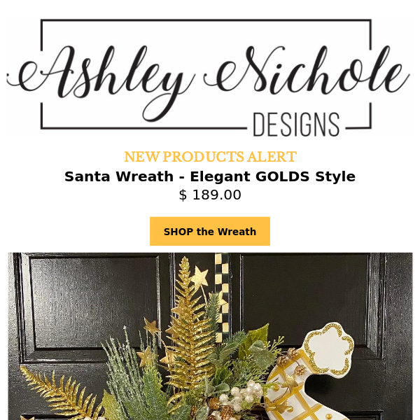 NEW Product Alert...such an elegant GOLD Santa Wreath!