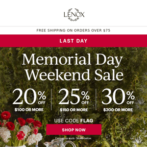 Last Day: Up To 30% Off!