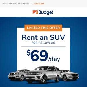LIMITED TIME: Amazing deals on SUVs!